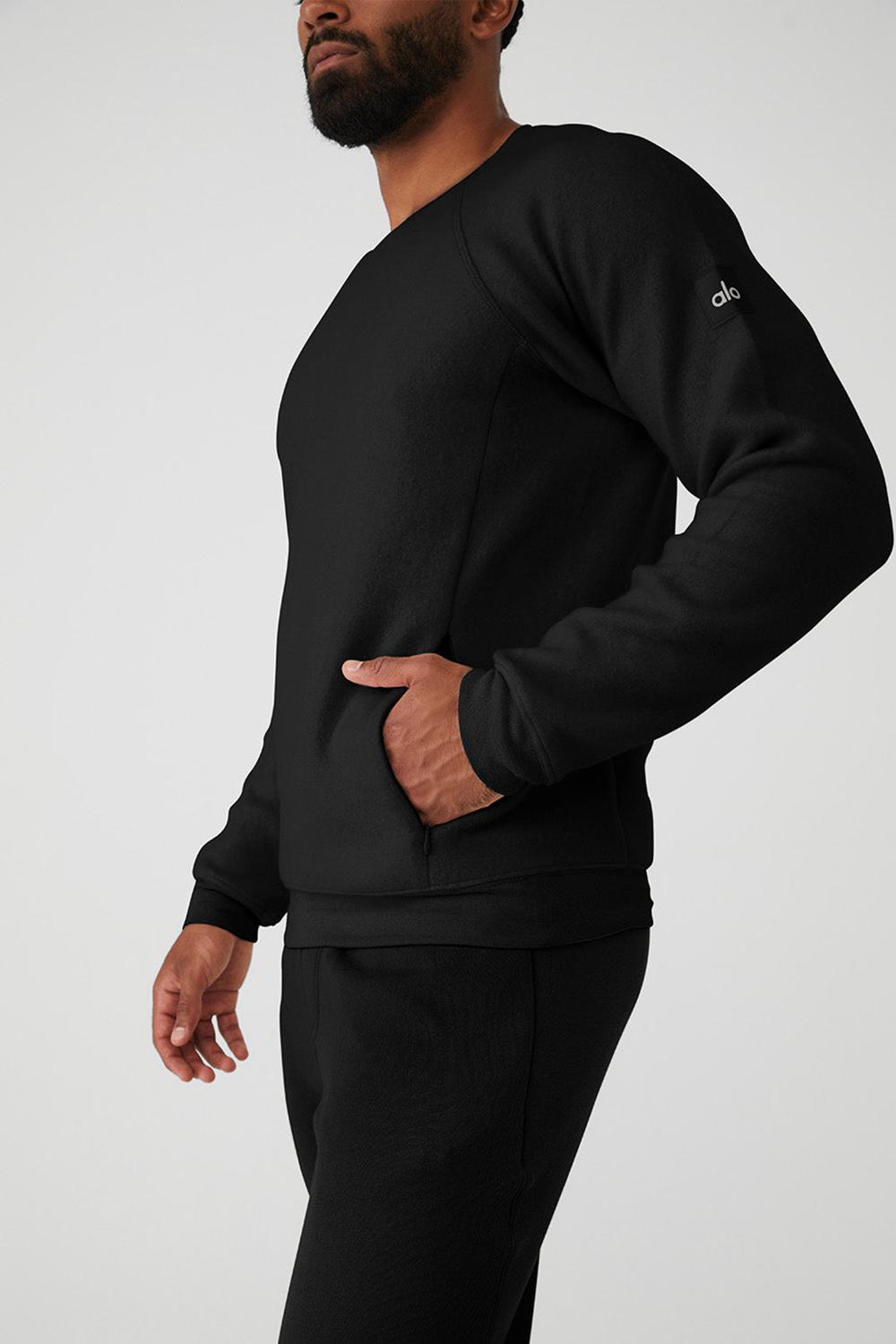 Alo Yoga Triumph Crew Neck Miesten Puserot Mustat | Suomi  1056-YBEUI