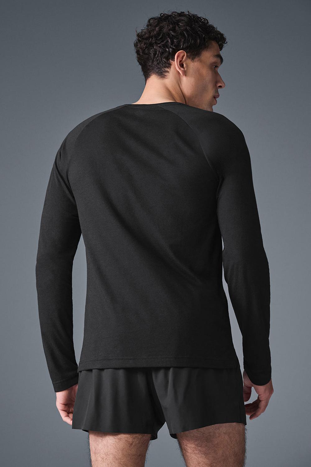 Alo Yoga Triumph Long Sleeve Miesten Juoksupaidat Mustat | Suomi  1634-XYZNF