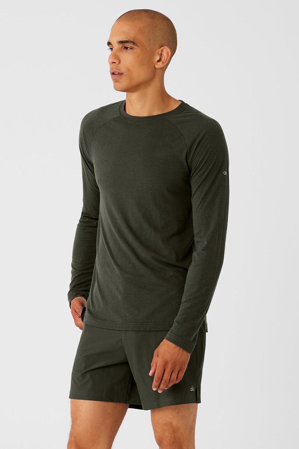 Alo Yoga Triumph Long Sleeve Miesten Juoksupaidat Vihreä | Suomi  8903-GHPKQ
