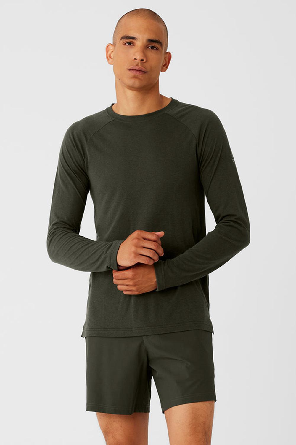 Alo Yoga Triumph Long Sleeve Miesten Juoksupaidat Vihreä | Suomi  8903-GHPKQ