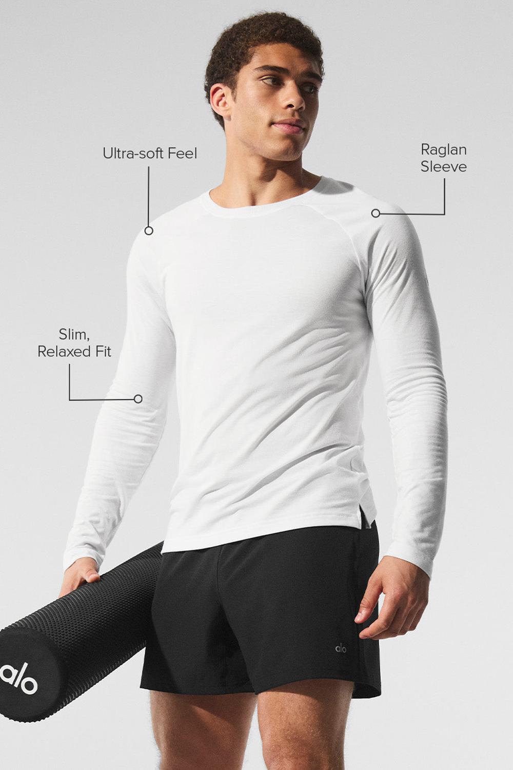 Alo Yoga Triumph Long Sleeve Miesten Juoksupaidat Valkoinen | Suomi  6023-RQLYB