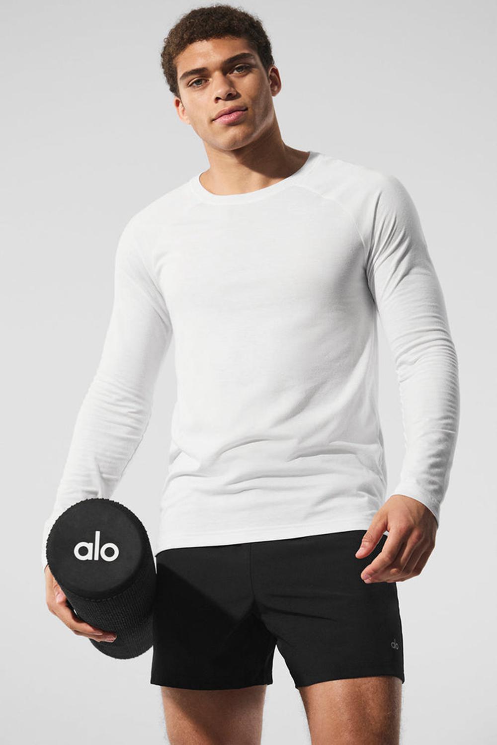 Alo Yoga Triumph Long Sleeve Miesten Juoksupaidat Valkoinen | Suomi  6023-RQLYB