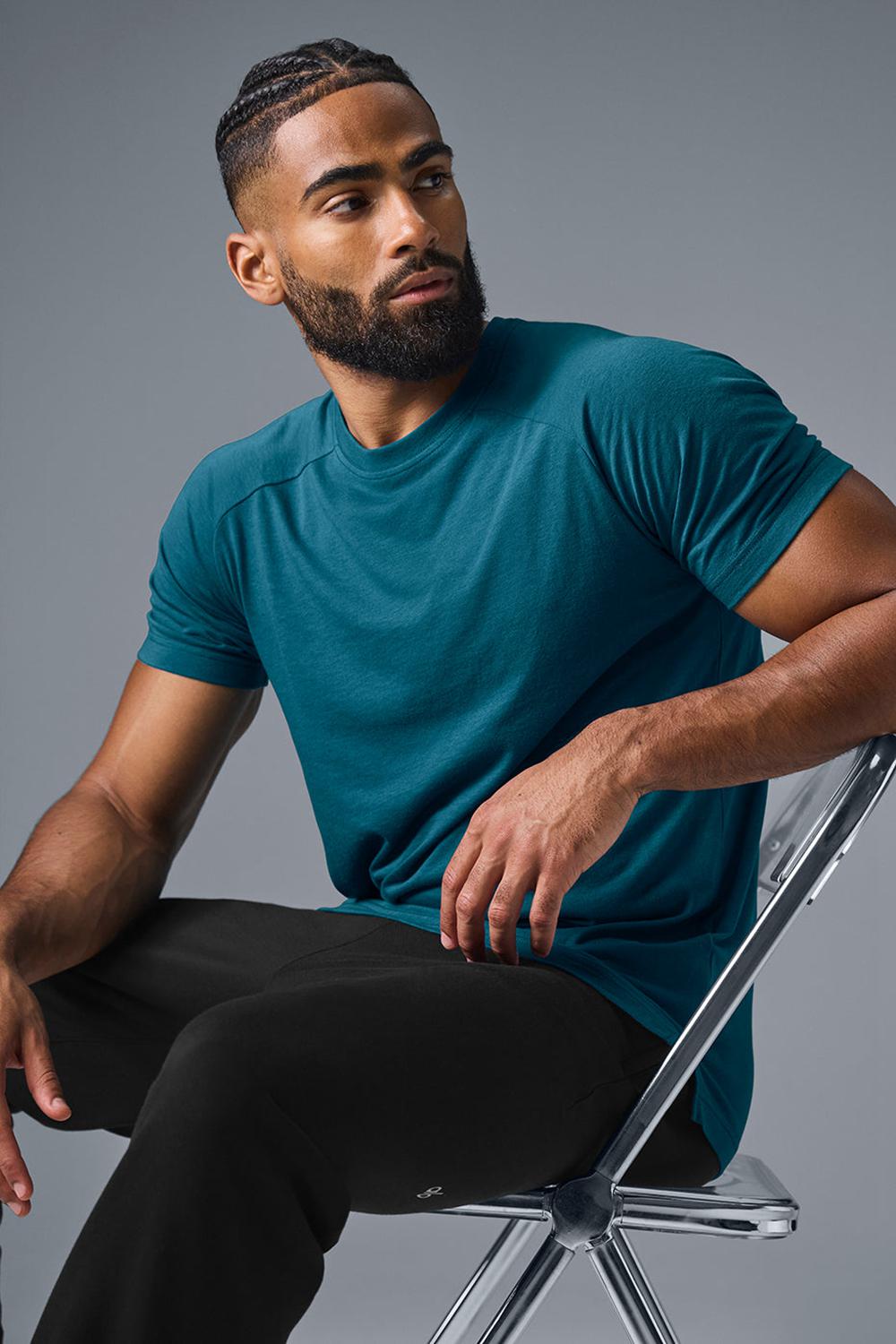 Alo Yoga Triumph Raglan Miesten Juoksupaidat Oceanic Teal | Suomi  4172-YPIZM