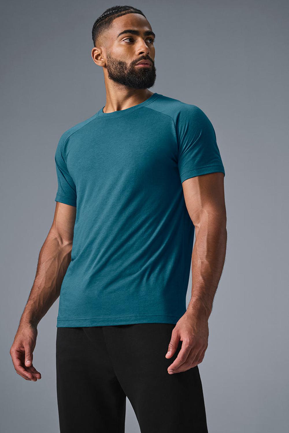 Alo Yoga Triumph Raglan Miesten Juoksupaidat Oceanic Teal | Suomi  4172-YPIZM