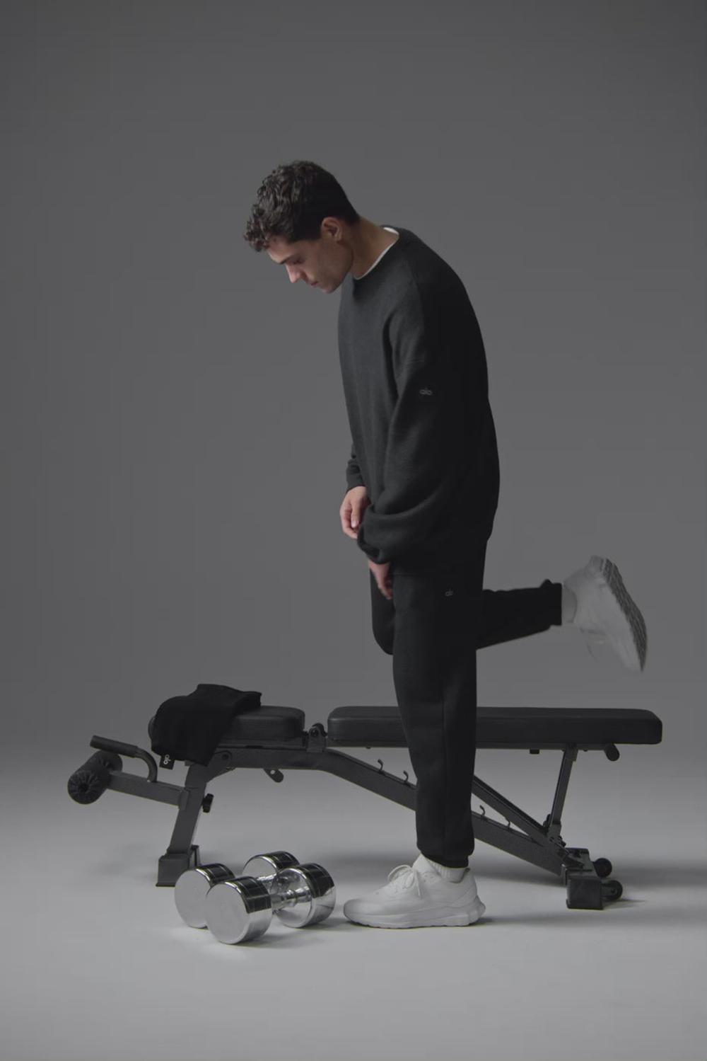 Alo Yoga Triumph Restore Crew Neck Miesten Puserot Bone | Suomi  2648-KCTZL
