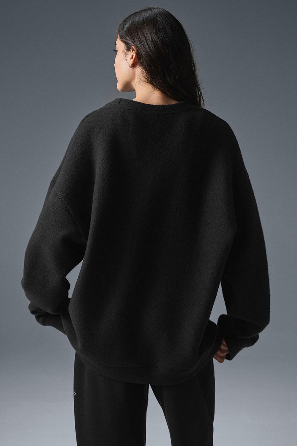 Alo Yoga Triumph Restore Crew Neck Naisten Puserot Mustat | Suomi  9167-PCYXU