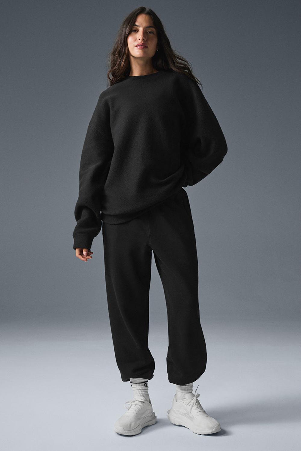 Alo Yoga Triumph Restore Crew Neck Naisten Puserot Mustat | Suomi  9167-PCYXU