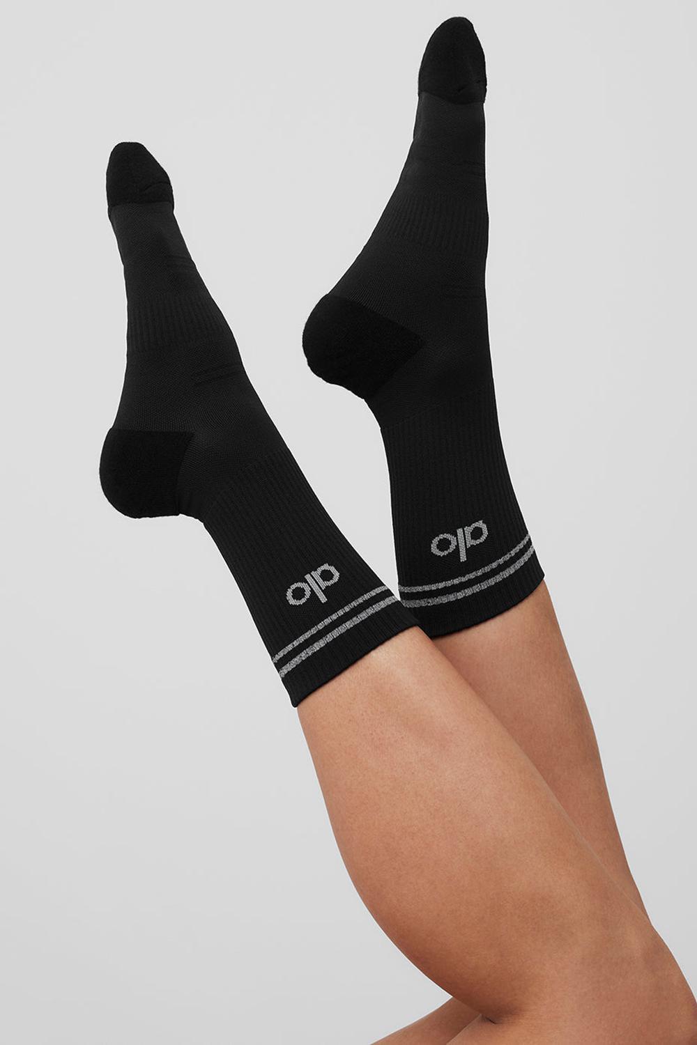 Alo Yoga Unisex Half-Crew Performance Naisten Sukat Mustat | Suomi  1073-HXQBL