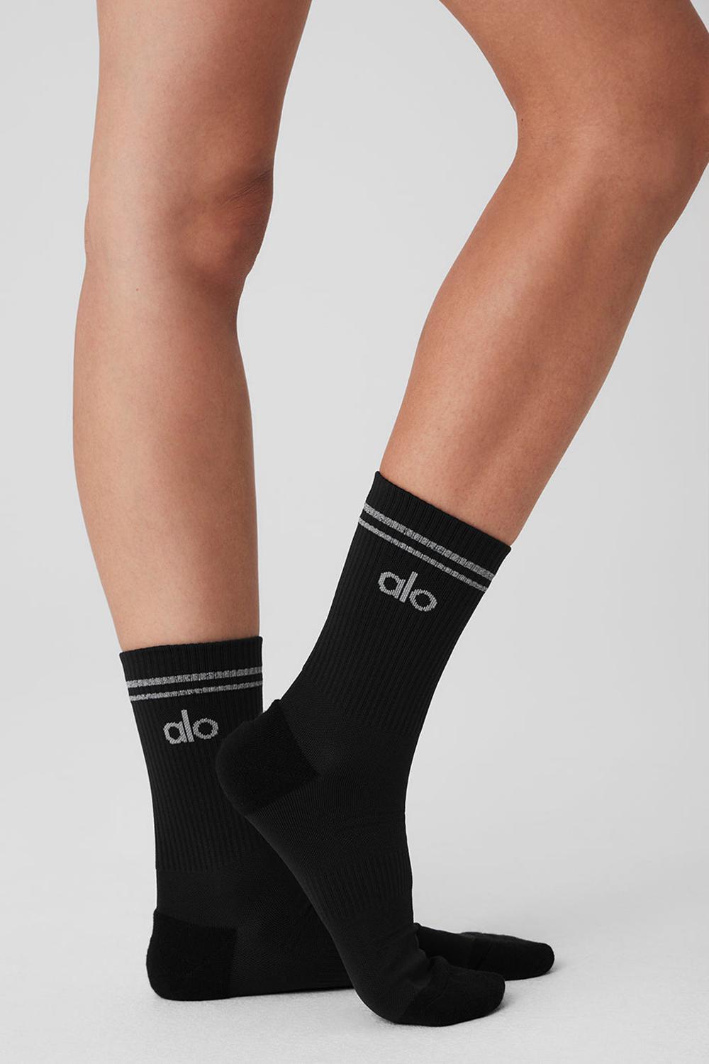 Alo Yoga Unisex Half-Crew Performance Naisten Sukat Mustat | Suomi  1073-HXQBL