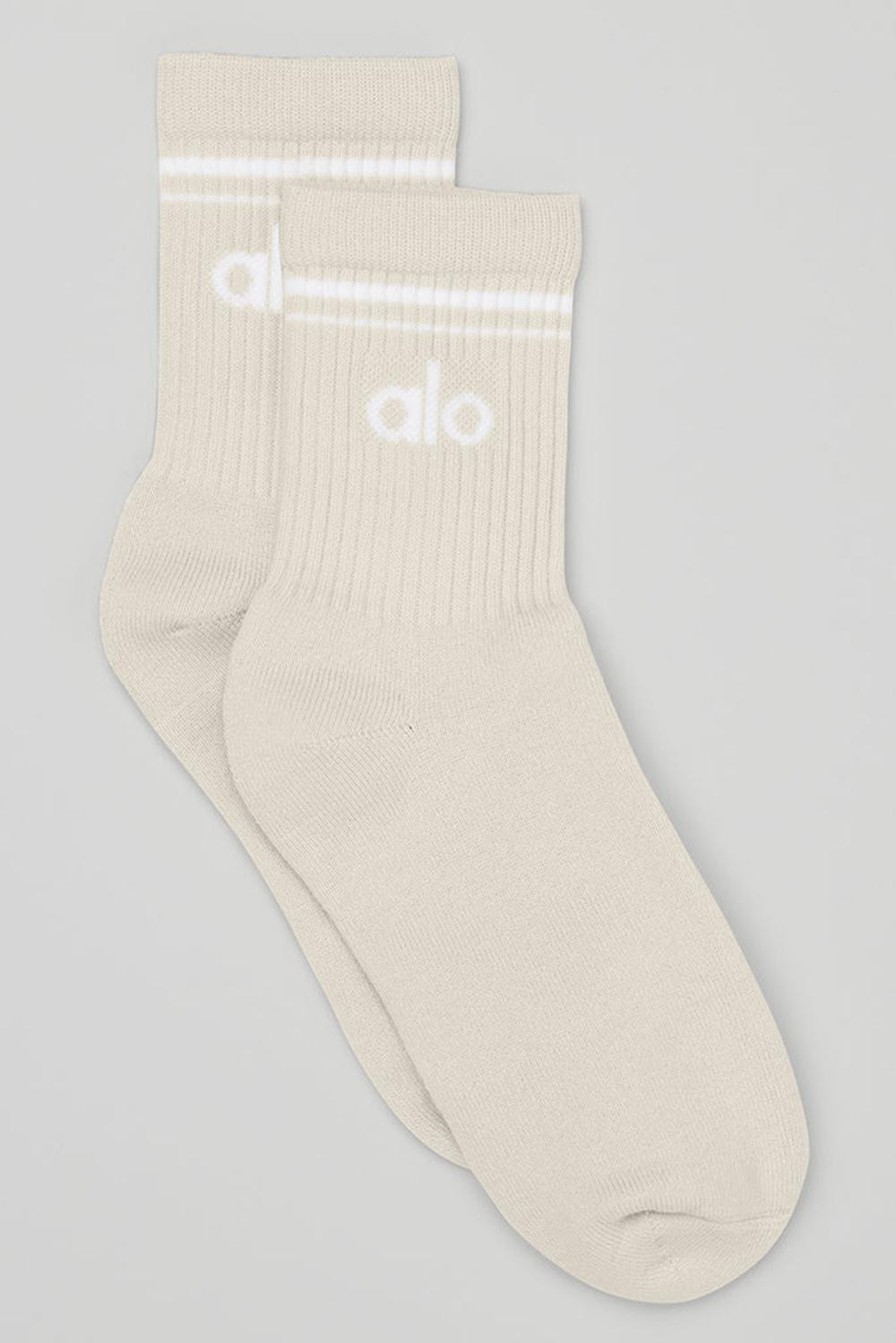 Alo Yoga Unisex Half-Crew Throwback Naisten Sukat Valkoinen | Suomi  4803-ETFVA