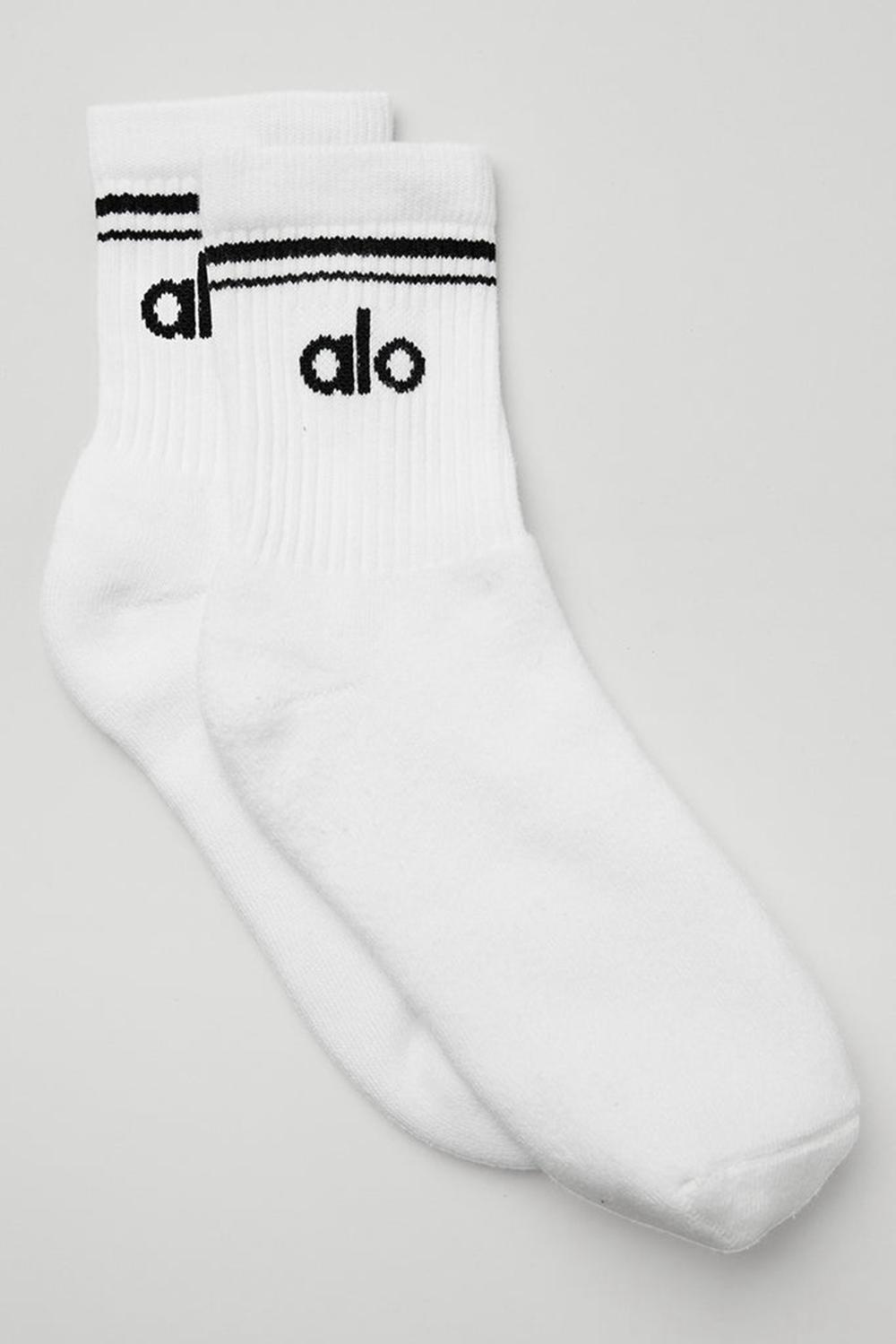 Alo Yoga Unisex Half-Crew Throwback Naisten Sukat Valkoinen Mustat | Suomi  1670-YQKEP