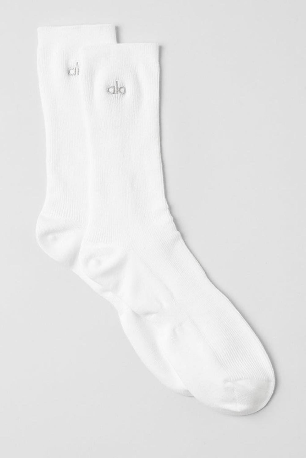 Alo Yoga Unisex Half-Crew Understated Miesten Sukat Valkoinen | Suomi  5639-UPXNH