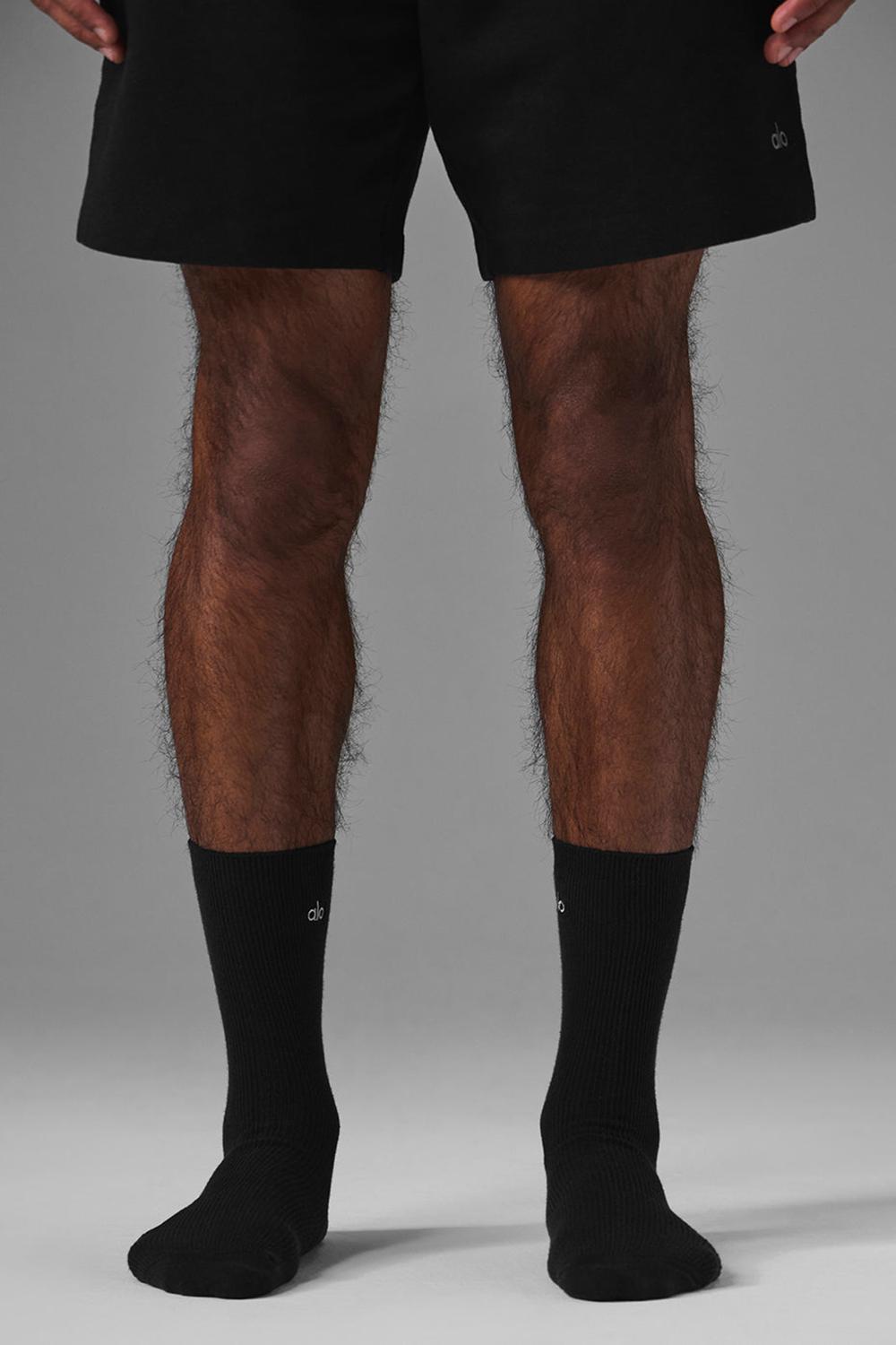 Alo Yoga Unisex Half-Crew Understated Naisten Sukat Mustat | Suomi  8795-MQEPO
