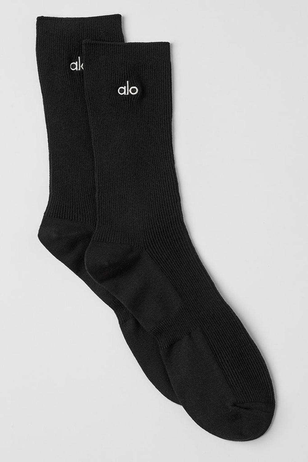 Alo Yoga Unisex Half-Crew Understated Naisten Sukat Mustat | Suomi  8795-MQEPO