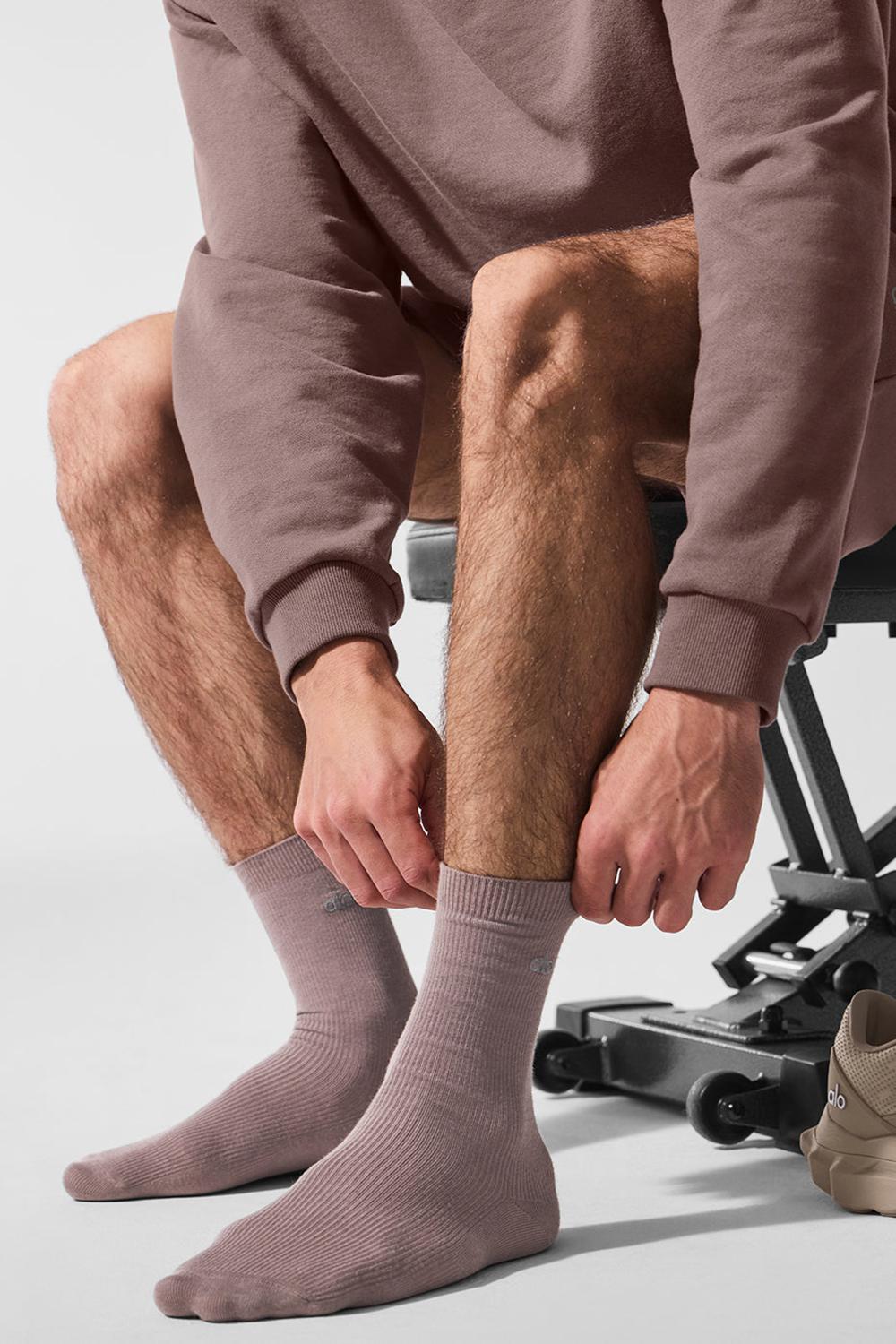 Alo Yoga Unisex Half-Crew Understated Naisten Sukat Mushroom | Suomi  0169-WHFNG