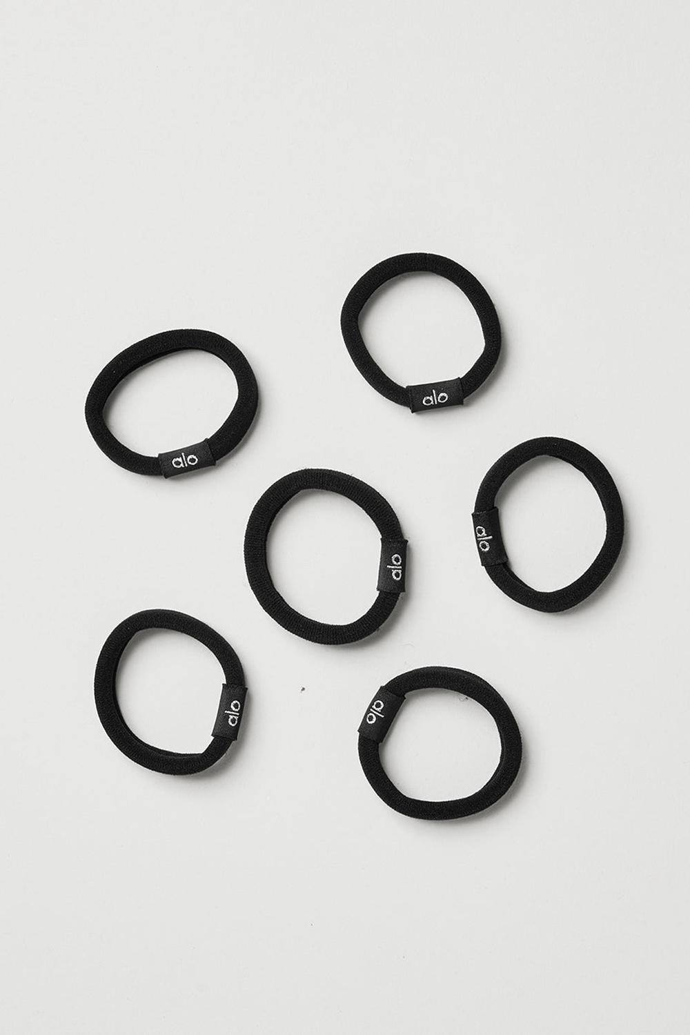 Alo Yoga Untangled Hair Tie 6-Pack Naisten Hair Tie Mustat | Suomi  9032-WSLEF