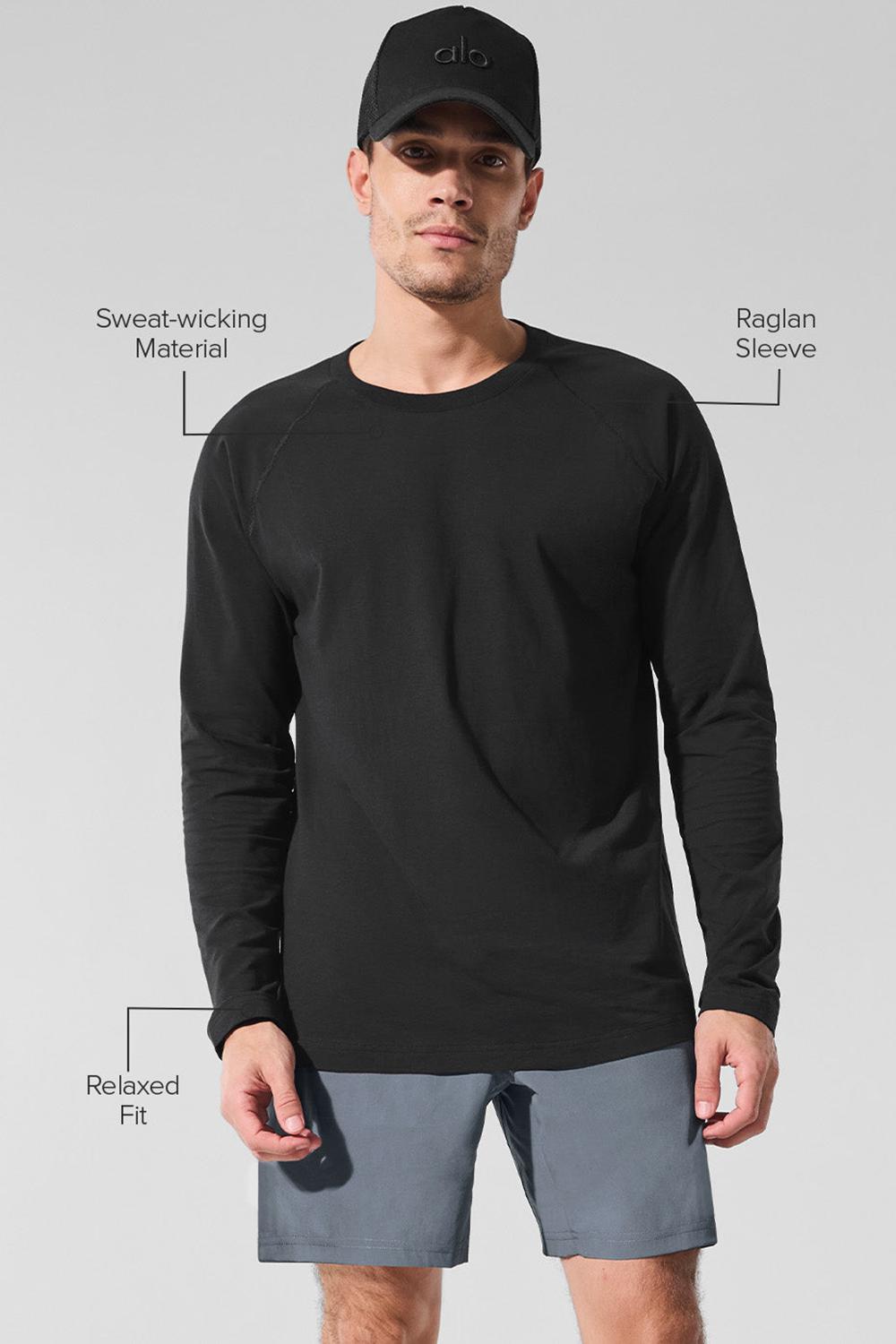 Alo Yoga Vapor Crewneck Miesten Pitkähihainen Mustat | Suomi  4321-XUBOA