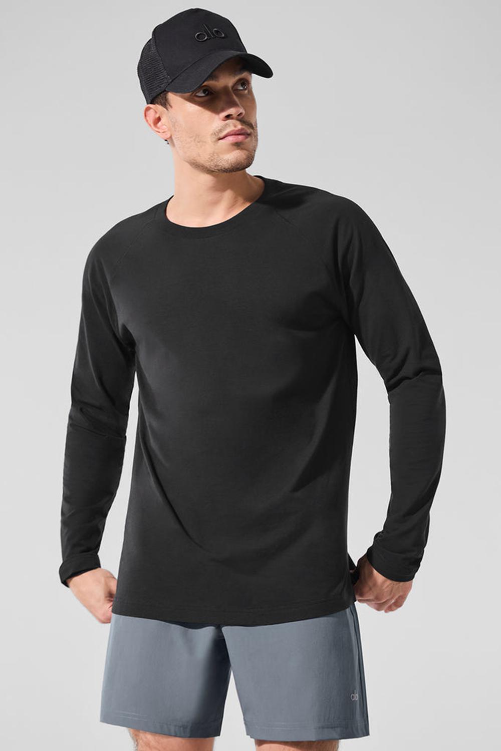 Alo Yoga Vapor Crewneck Miesten Pitkähihainen Mustat | Suomi  4321-XUBOA