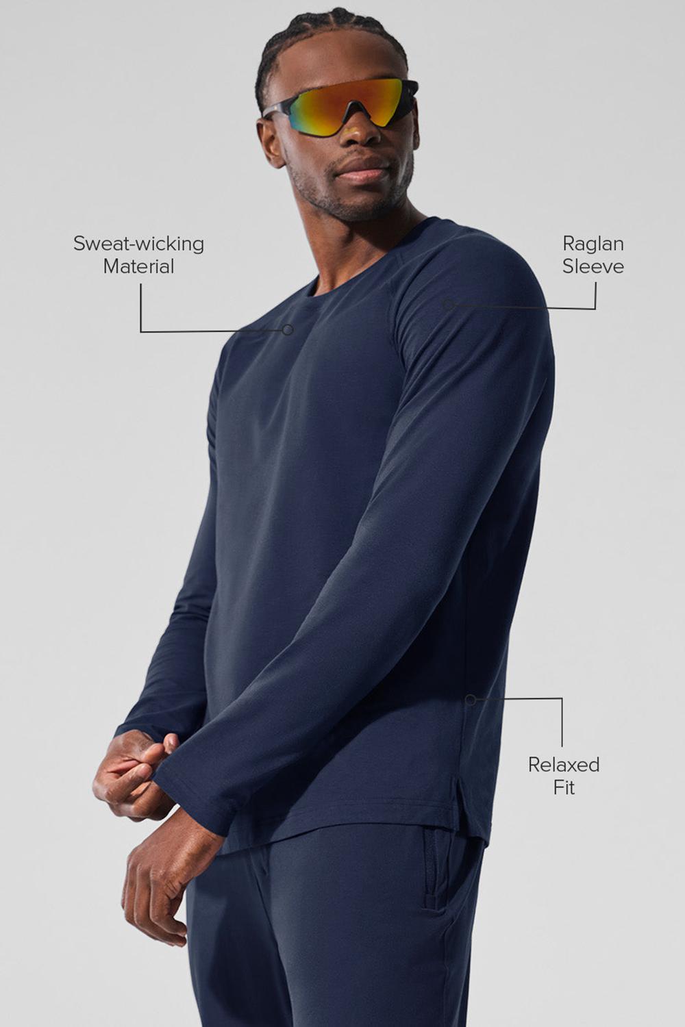 Alo Yoga Vapor Crewneck Miesten Pitkähihainen Laivastonsininen | Suomi  1487-JYCLN