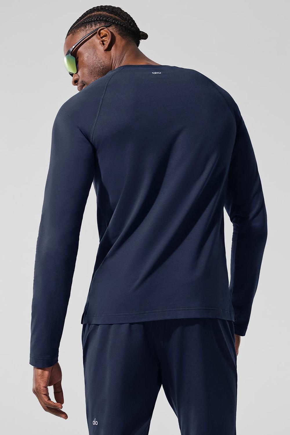 Alo Yoga Vapor Crewneck Miesten Pitkähihainen Laivastonsininen | Suomi  1487-JYCLN