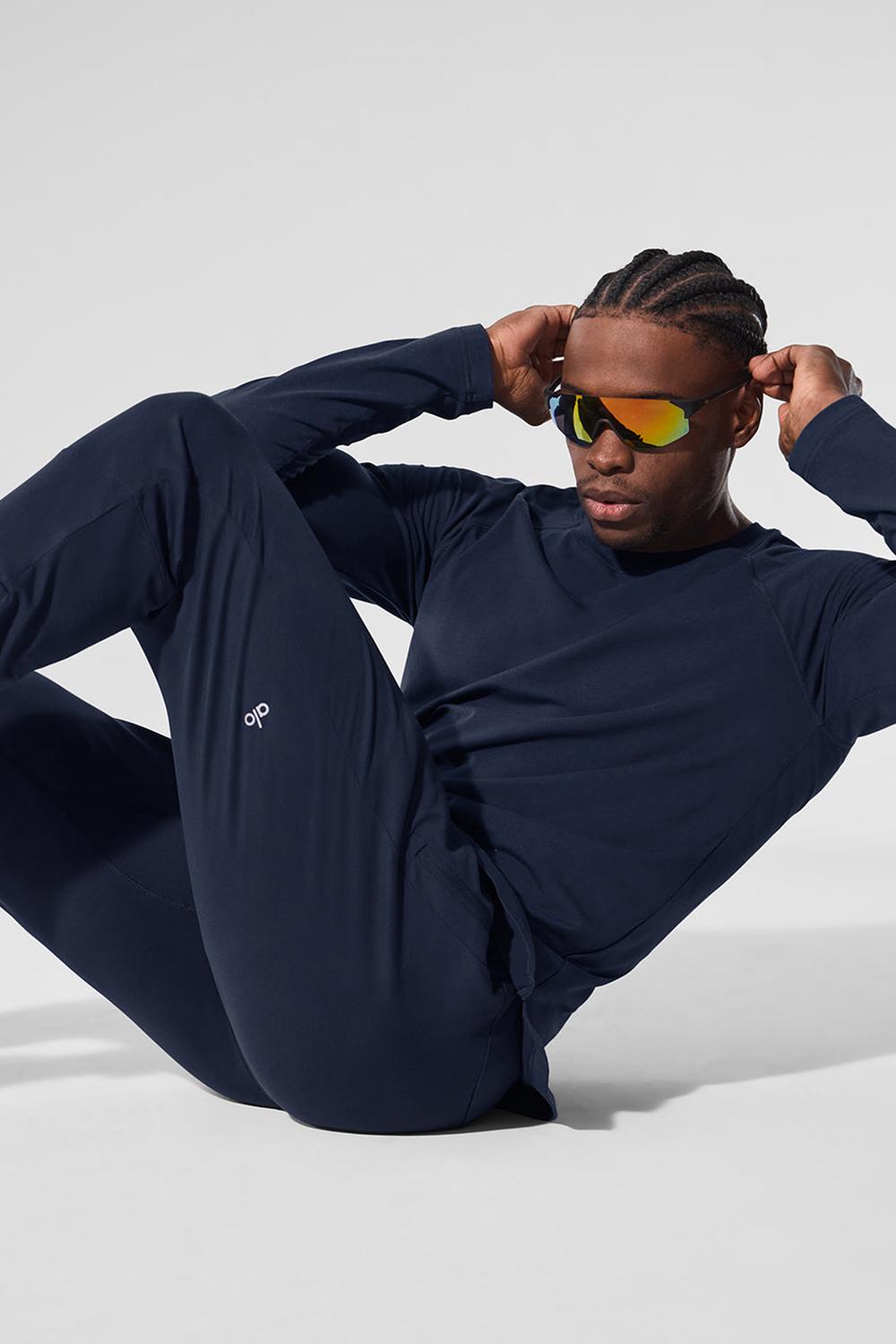 Alo Yoga Vapor Crewneck Miesten Pitkähihainen Laivastonsininen | Suomi  1487-JYCLN