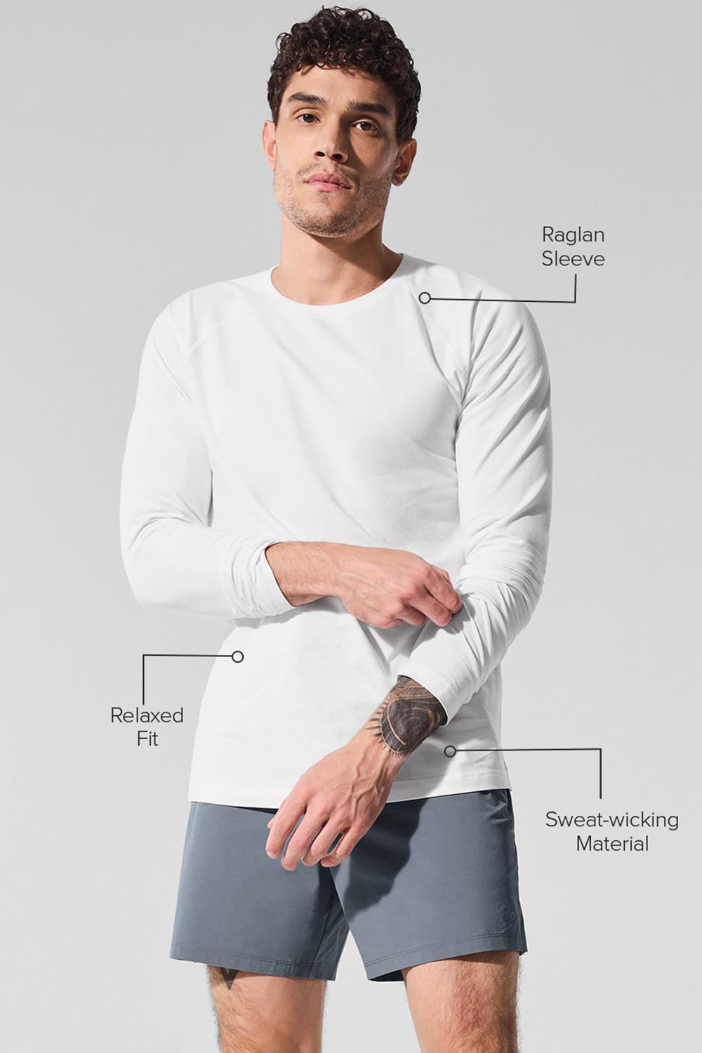 Alo Yoga Vapor Crewneck Miesten Pitkähihainen Valkoinen | Suomi  7514-LDATJ