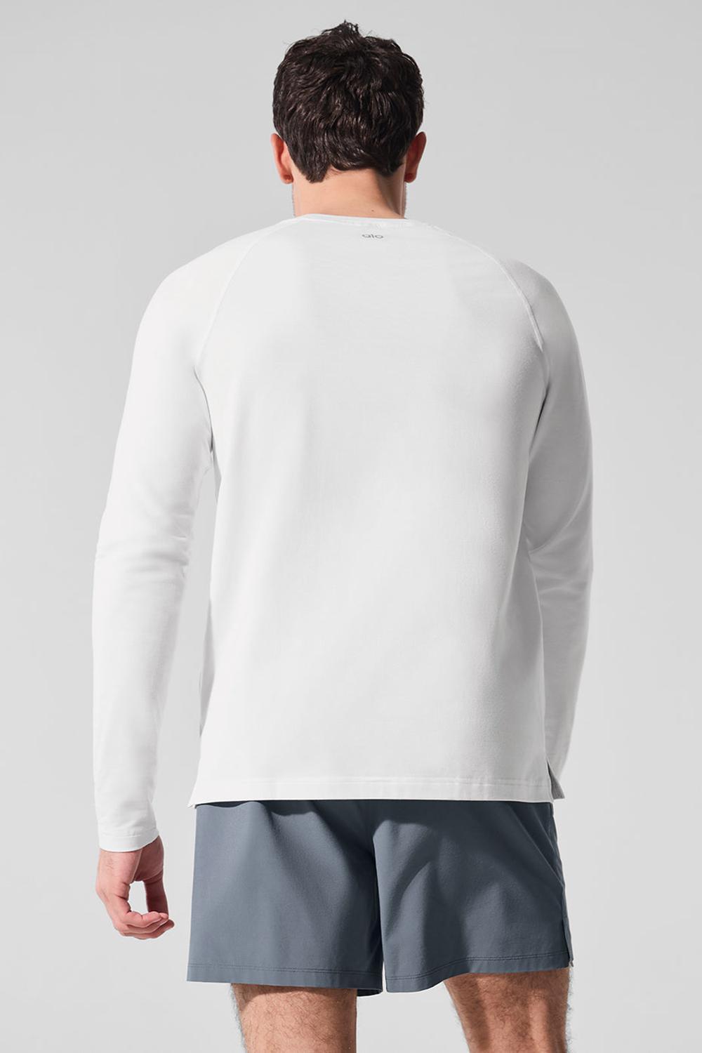 Alo Yoga Vapor Crewneck Miesten Pitkähihainen Valkoinen | Suomi  7514-LDATJ