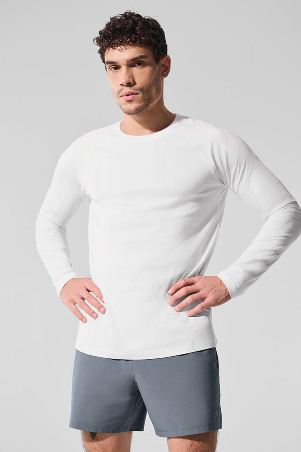 Alo Yoga Vapor Crewneck Miesten Pitkähihainen Valkoinen | Suomi  7514-LDATJ