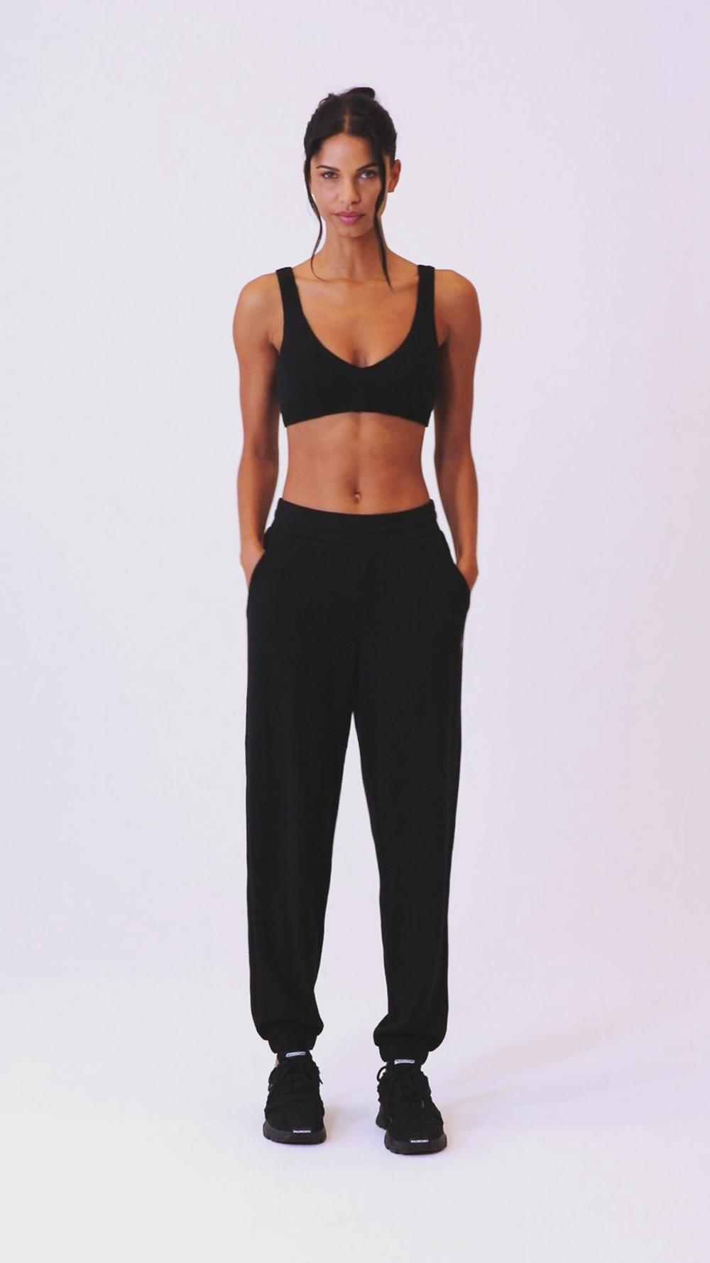 Alo Yoga Waffle Weekend Escape Naisten Jogger Housut Mustat | Suomi  0179-PGEAB