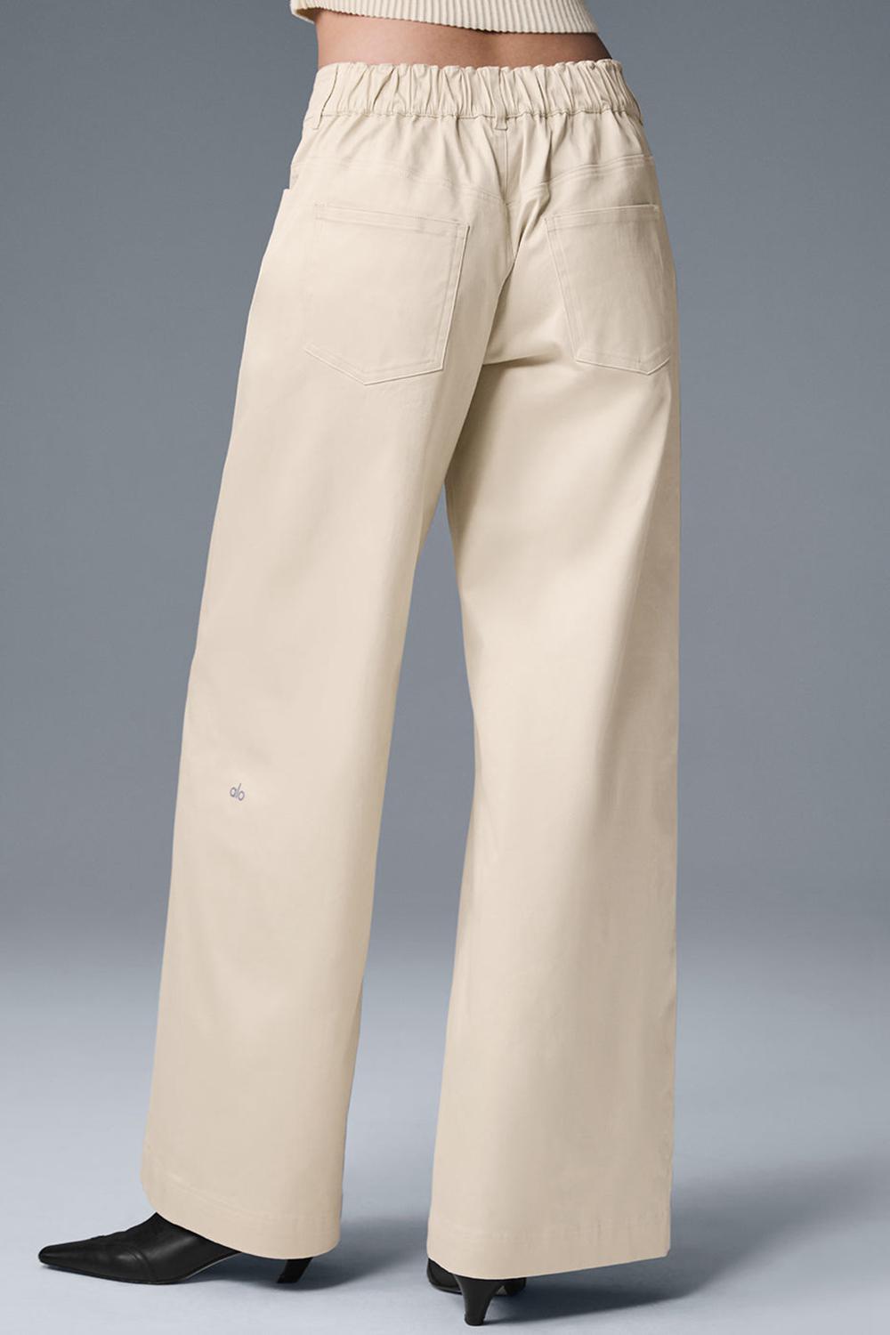 Alo Yoga Wanderlust Wide Leg Naisten Housut Oat Milk | Suomi  7516-WFUPO