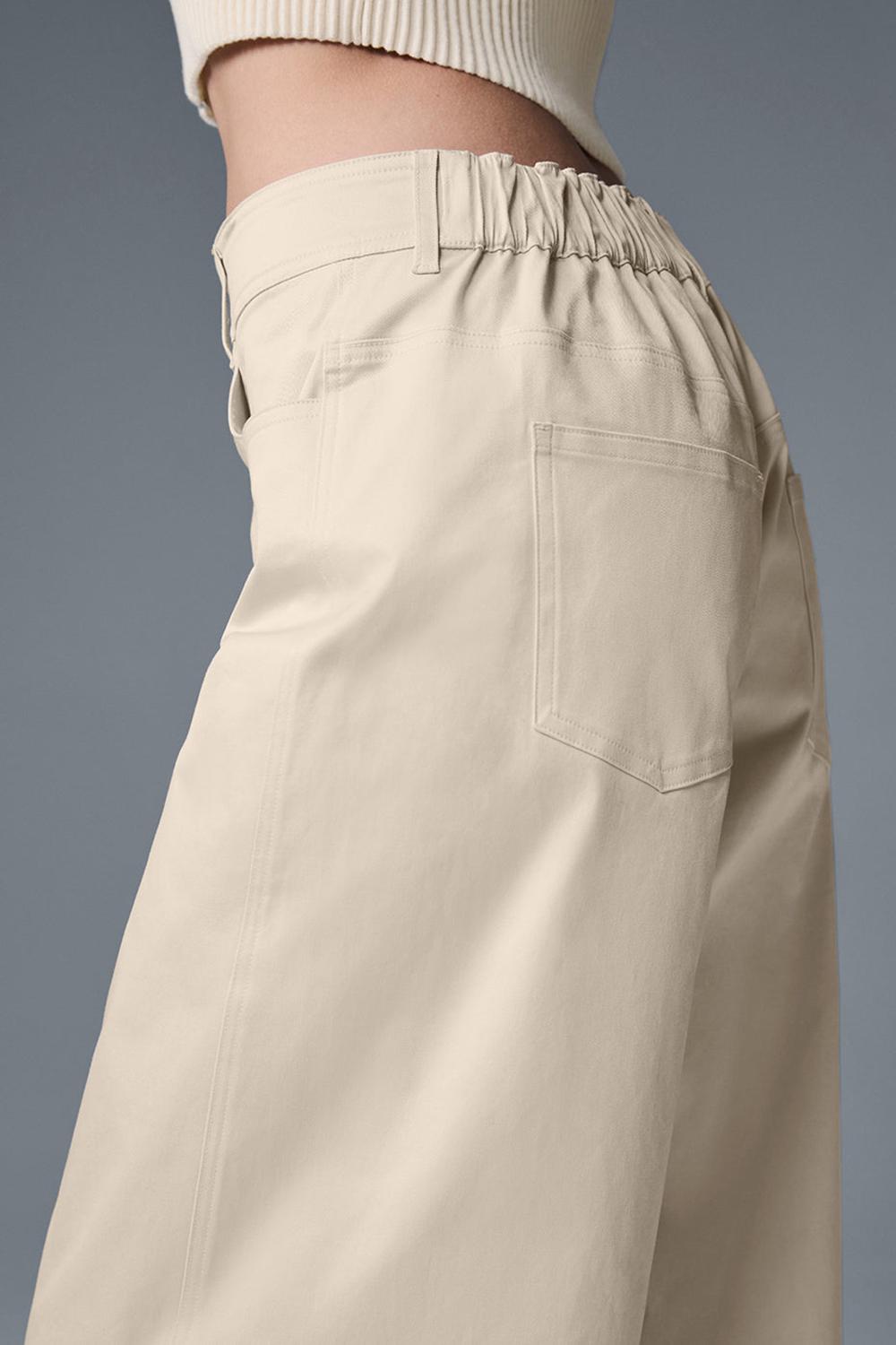 Alo Yoga Wanderlust Wide Leg Naisten Housut Oat Milk | Suomi  7516-WFUPO