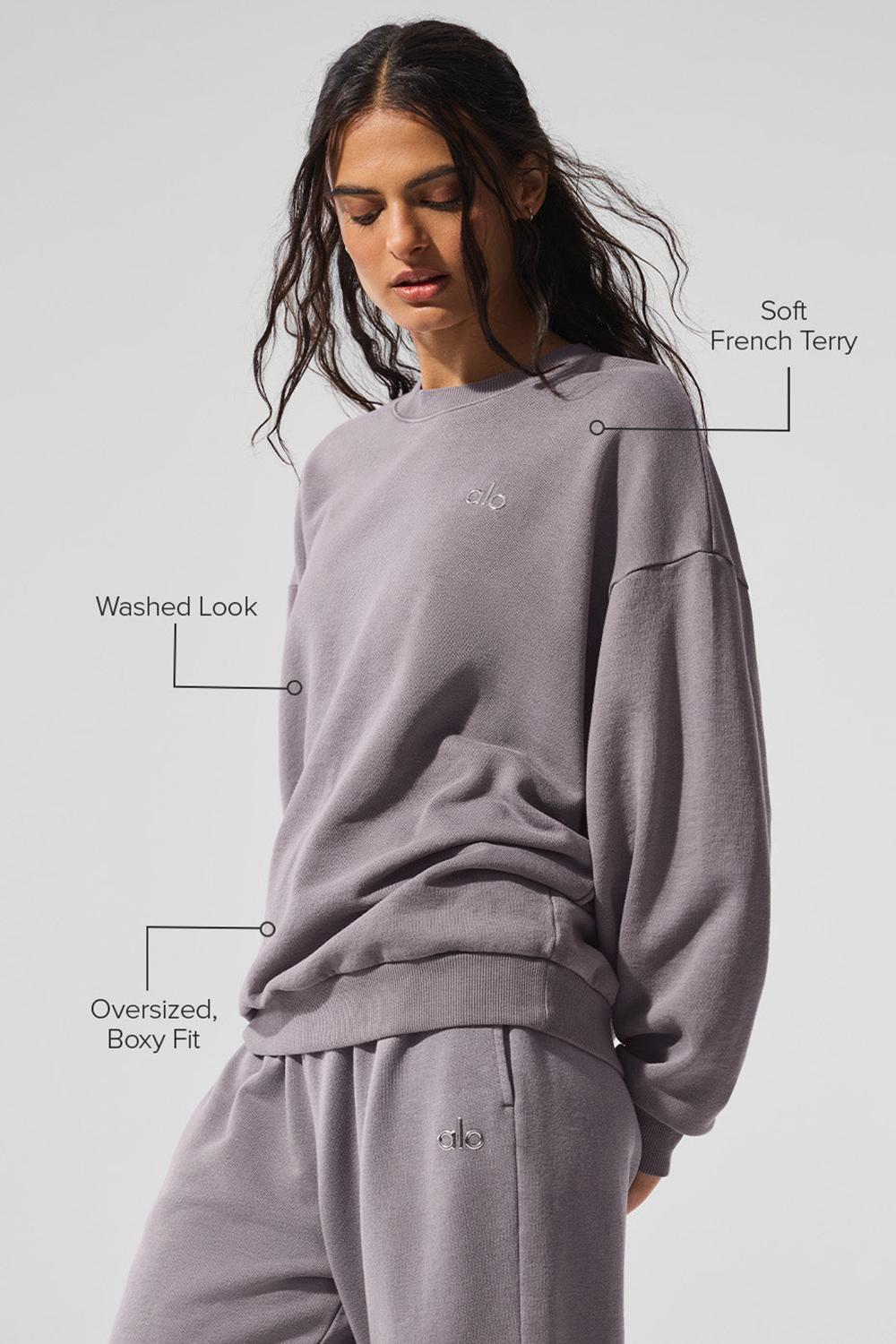 Alo Yoga Washed Accolade Crew Neck Naisten Villapusero Harmaat Pesu | Suomi  7492-CKXOW