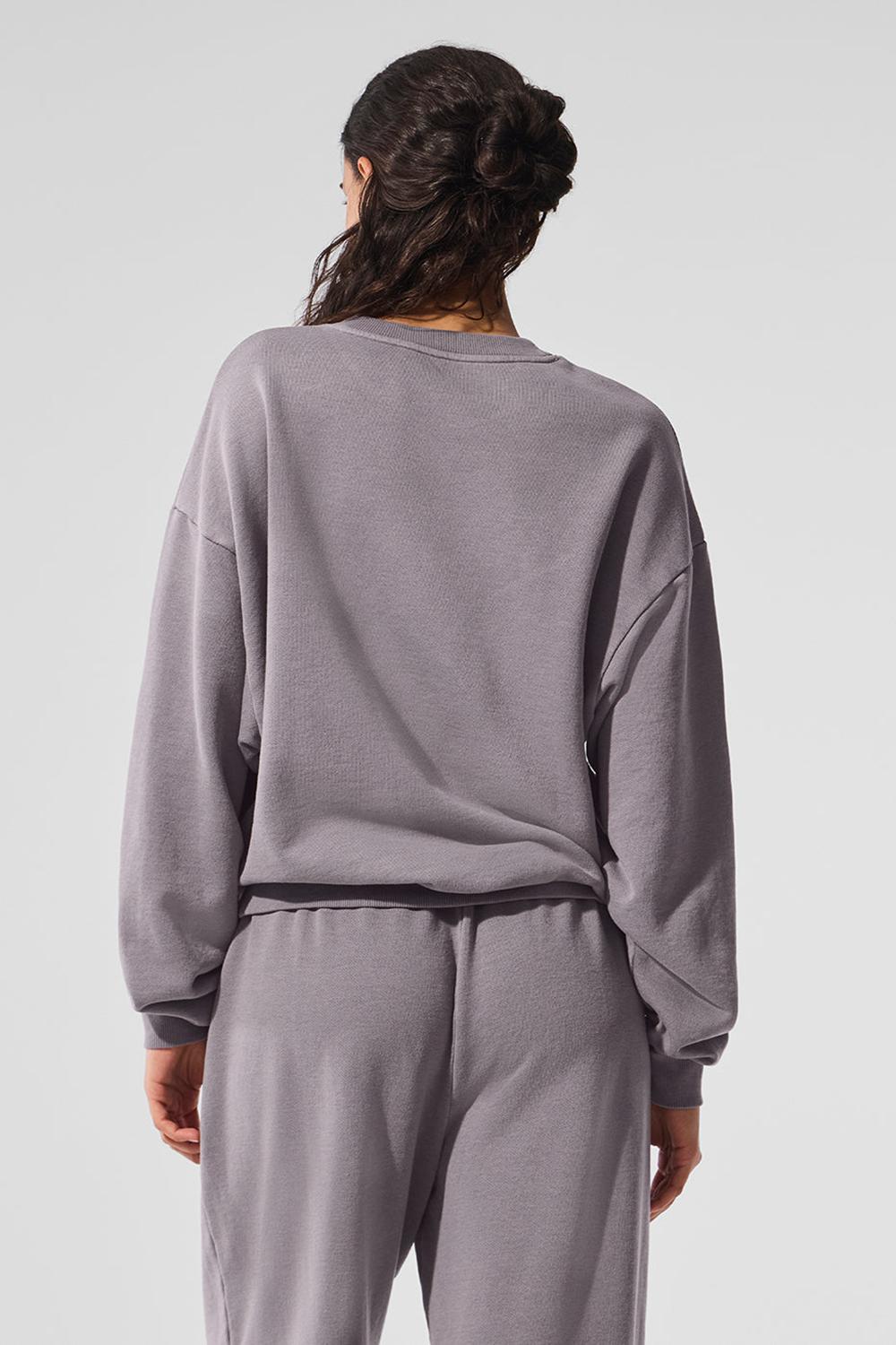 Alo Yoga Washed Accolade Crew Neck Naisten Villapusero Harmaat Pesu | Suomi  7492-CKXOW