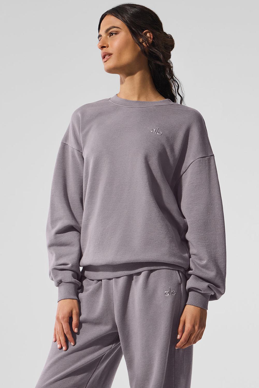 Alo Yoga Washed Accolade Crew Neck Naisten Villapusero Harmaat Pesu | Suomi  7492-CKXOW