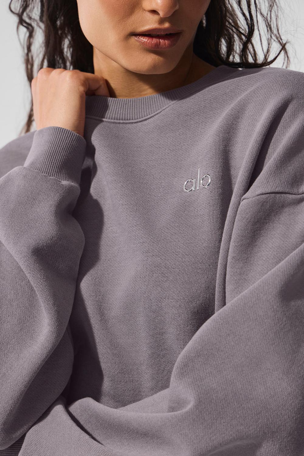 Alo Yoga Washed Accolade Crew Neck Naisten Villapusero Harmaat Pesu | Suomi  7492-CKXOW