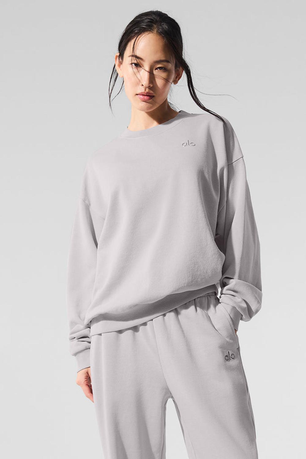 Alo Yoga Washed Accolade Crew Neck Naisten Villapusero Harmaat Pesu | Suomi  2103-ILYSO
