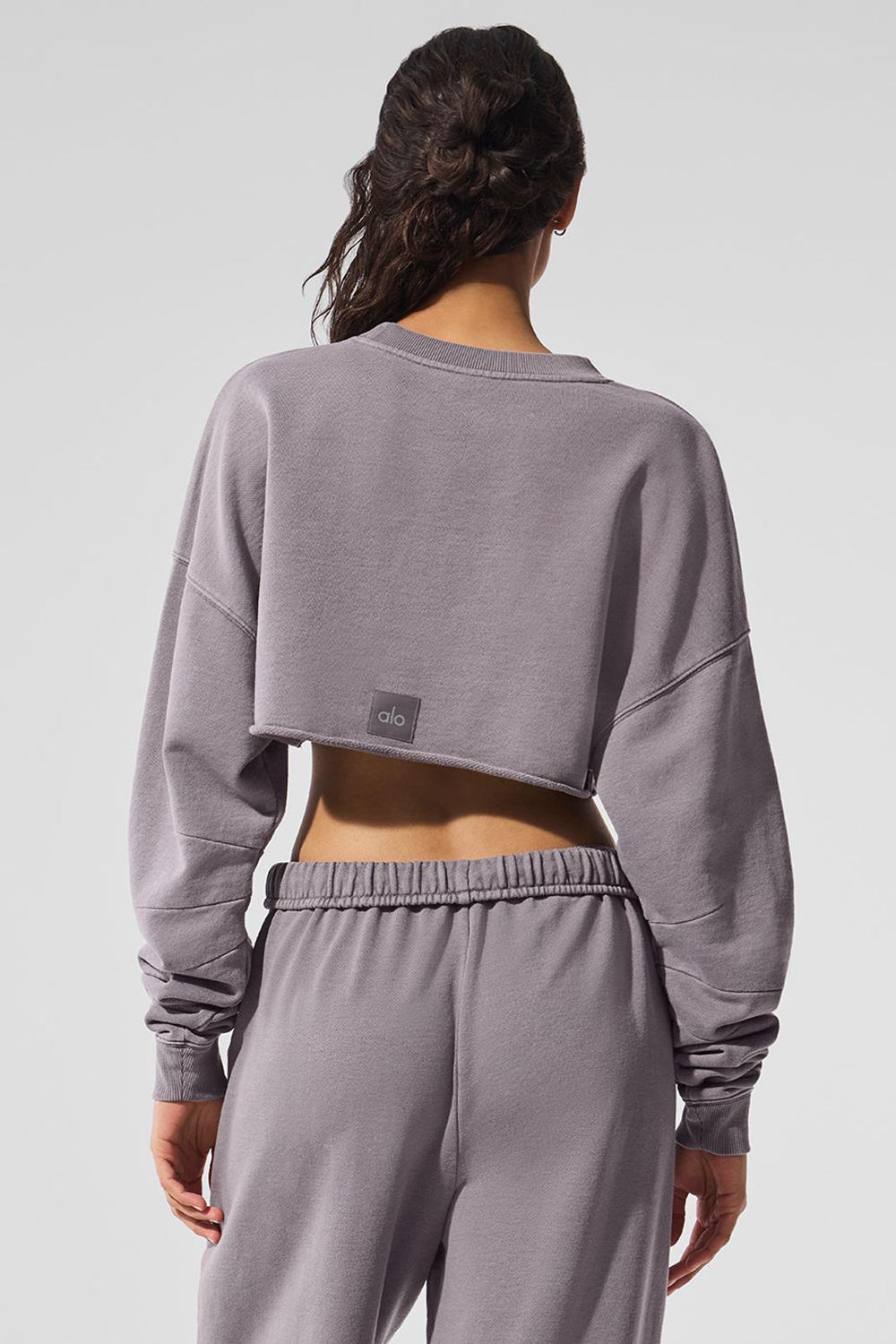 Alo Yoga Washed Extreme Cropped Naisten Villapusero Harmaat Pesu | Suomi  6235-YUVJN