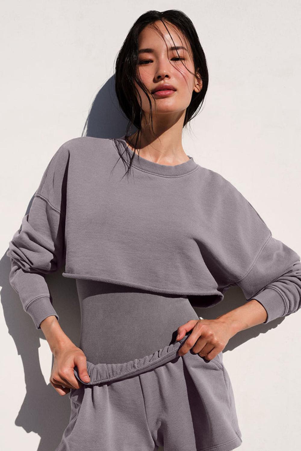 Alo Yoga Washed Extreme Cropped Naisten Villapusero Harmaat Pesu | Suomi  6235-YUVJN