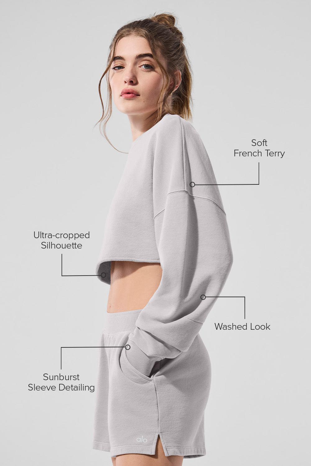 Alo Yoga Washed Extreme Cropped Naisten Villapusero Harmaat Pesu | Suomi  9810-QTJYA