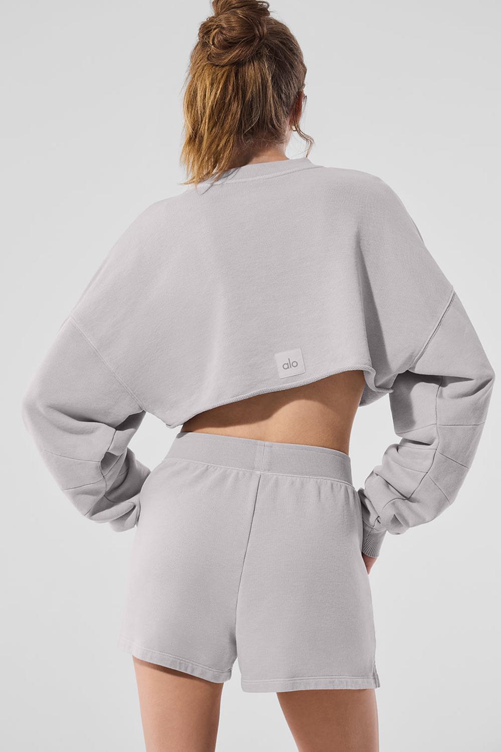 Alo Yoga Washed Extreme Cropped Naisten Villapusero Harmaat Pesu | Suomi  9810-QTJYA