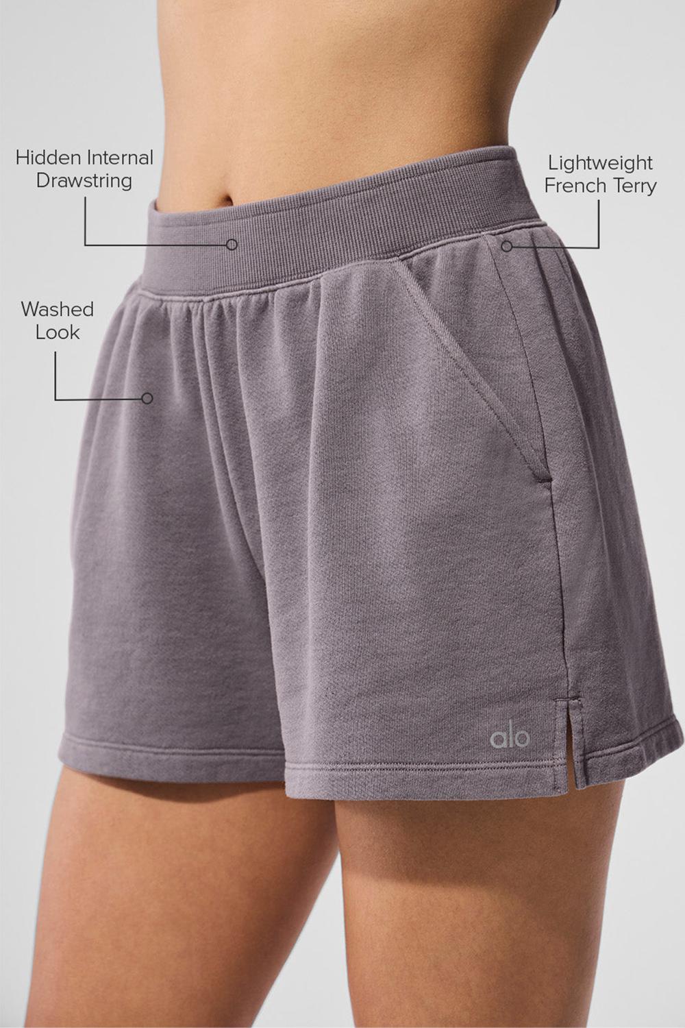 Alo Yoga Washed Low Key Sweat Naisten Shortsit Harmaat Pesu | Suomi  5704-YZPKO