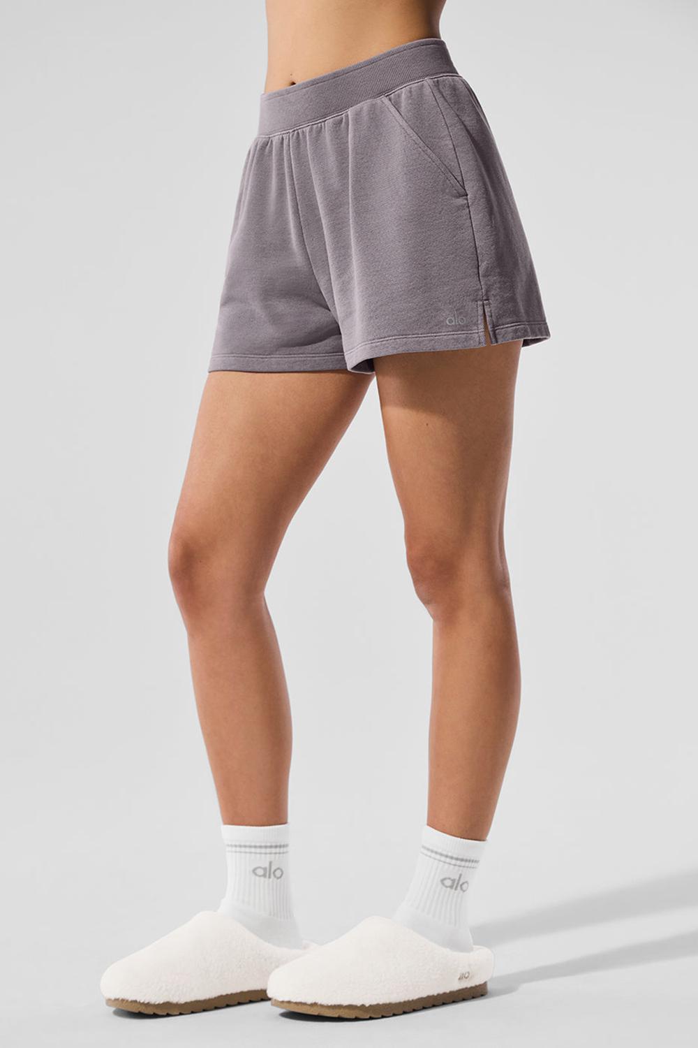 Alo Yoga Washed Low Key Sweat Naisten Shortsit Harmaat Pesu | Suomi  5704-YZPKO