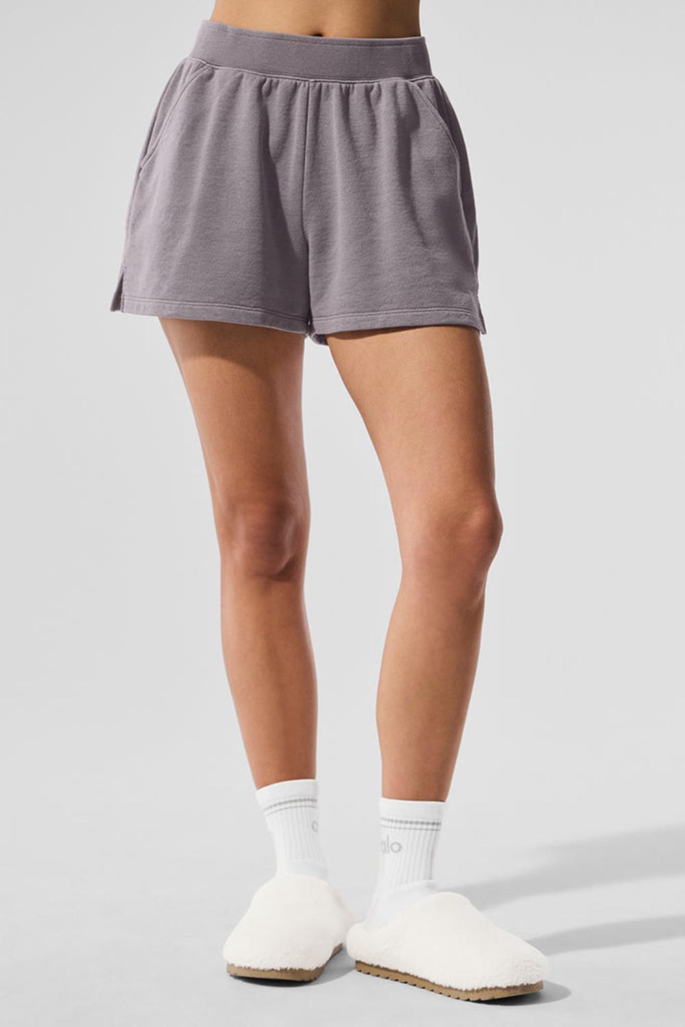 Alo Yoga Washed Low Key Sweat Naisten Shortsit Harmaat Pesu | Suomi  5704-YZPKO