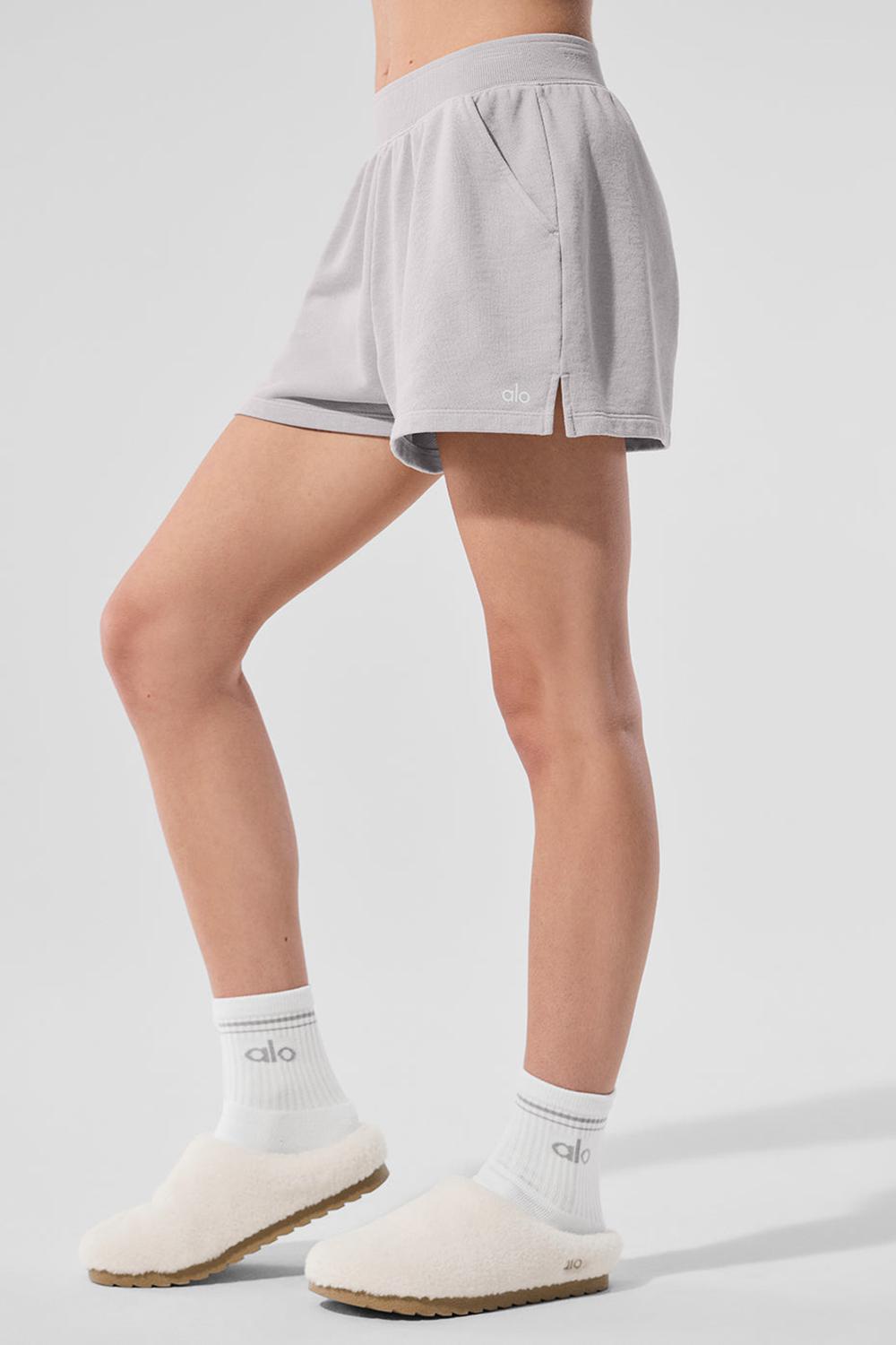 Alo Yoga Washed Low Key Sweat Naisten Shortsit Harmaat Pesu | Suomi  9217-LZPWD