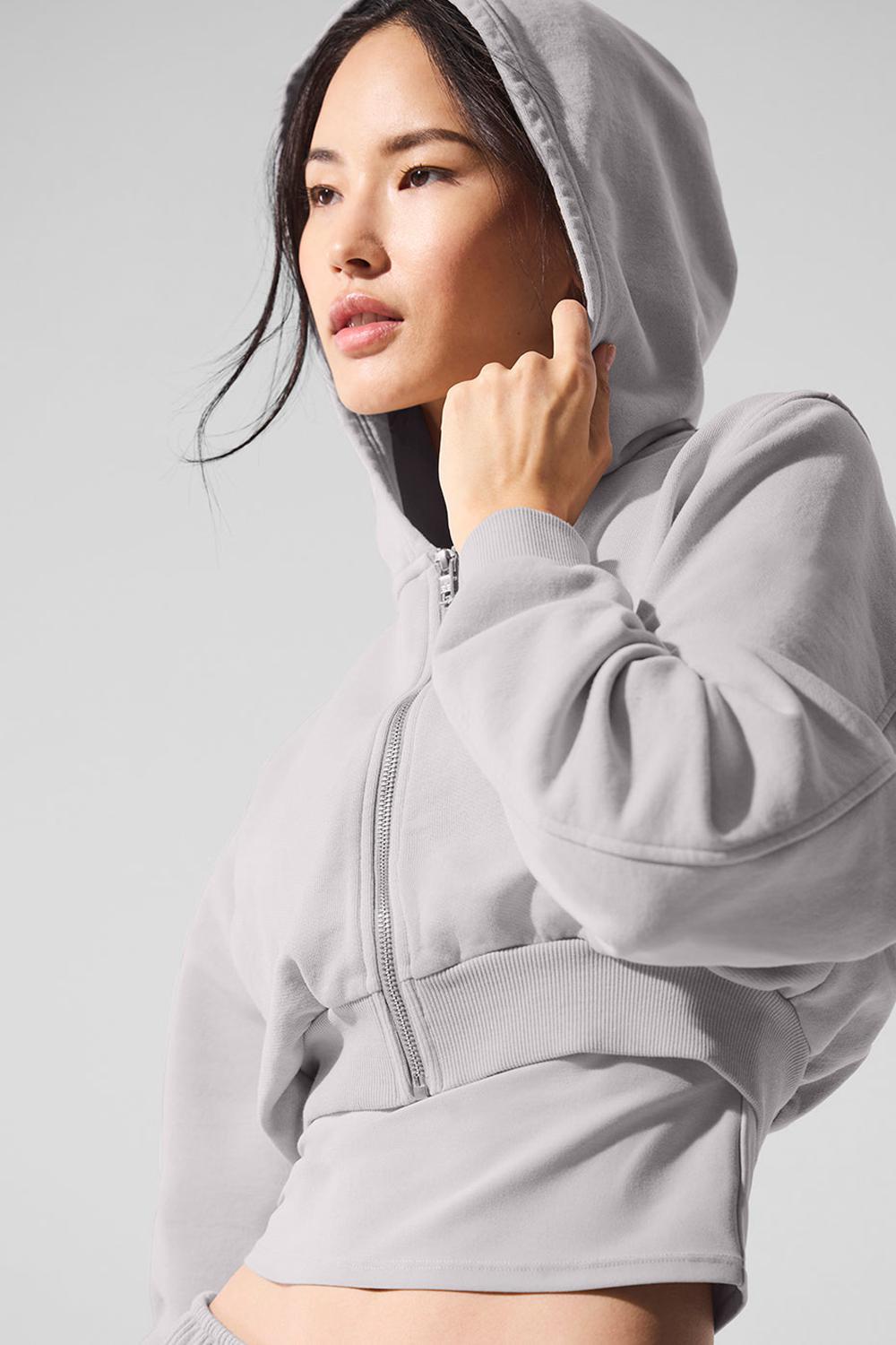 Alo Yoga Washed Sweet Escape Zip Up Naisten Huppari Harmaat Pesu | Suomi  6418-IHAZL