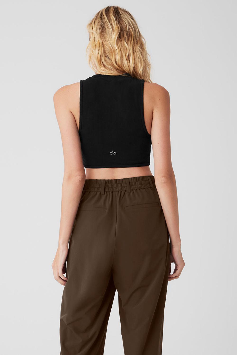 Alo Yoga Wellness Rib Flaunt Naisten Juoksupaidat Mustat | Suomi  5792-JFPDR