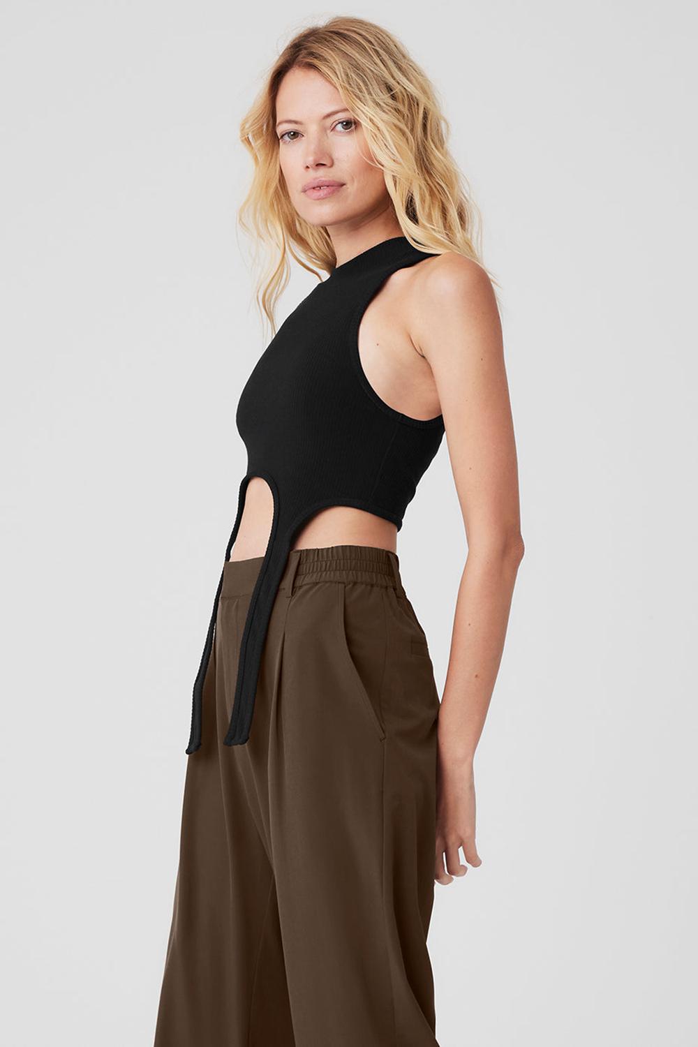 Alo Yoga Wellness Rib Flaunt Naisten Juoksupaidat Mustat | Suomi  5792-JFPDR