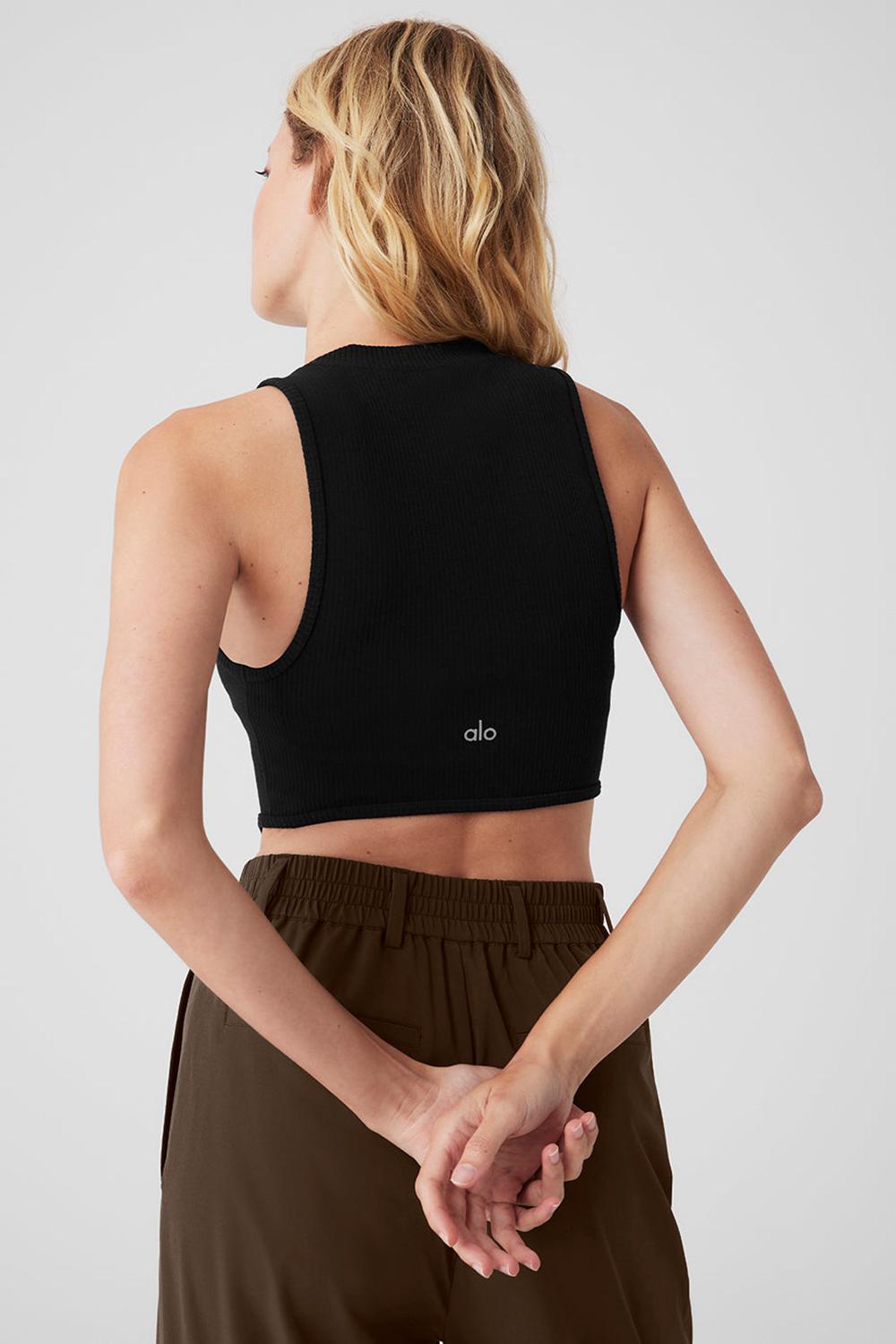 Alo Yoga Wellness Rib Flaunt Naisten Juoksupaidat Mustat | Suomi  5792-JFPDR