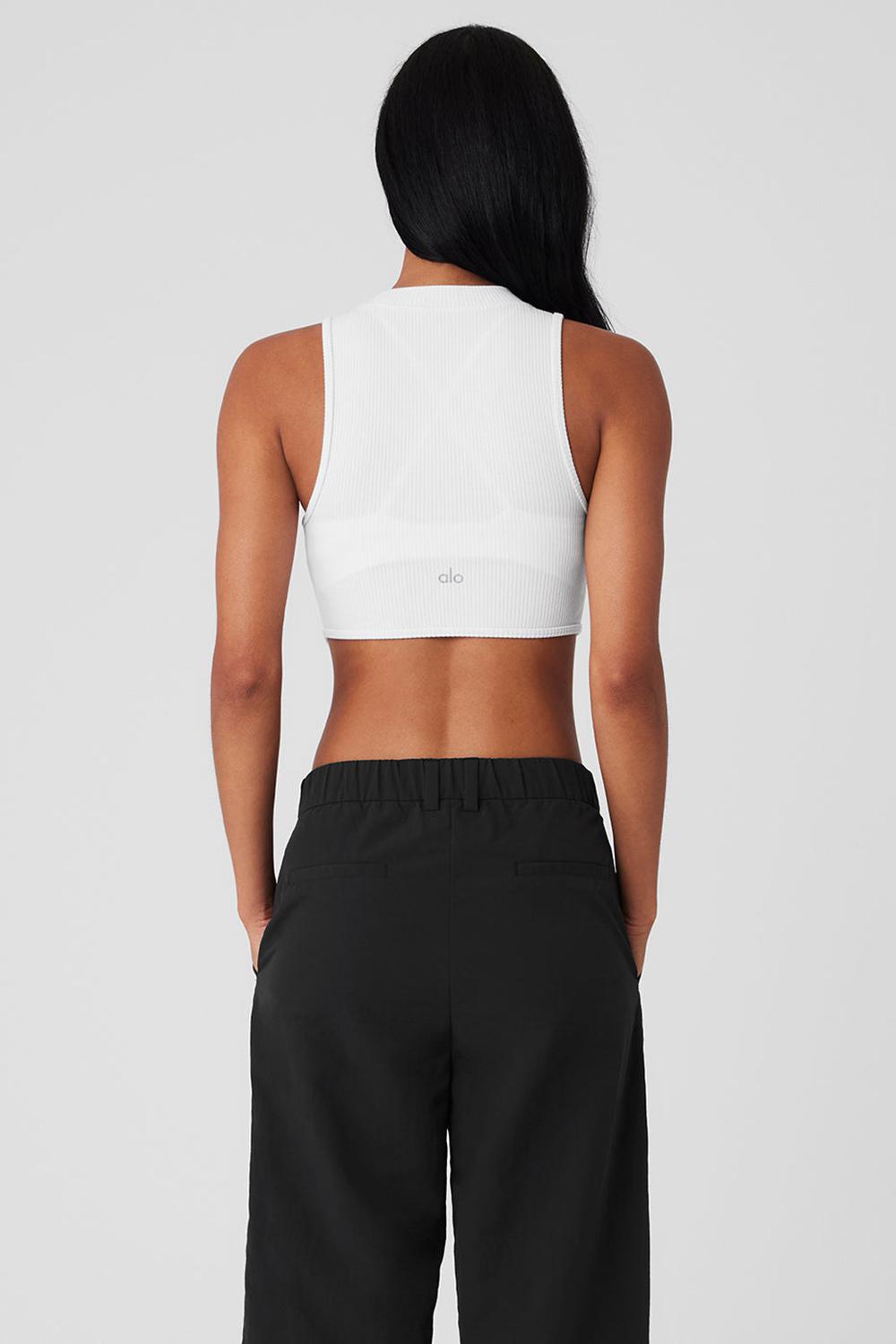 Alo Yoga Wellness Rib Flaunt Naisten Juoksupaidat Valkoinen | Suomi  7486-RUZKI
