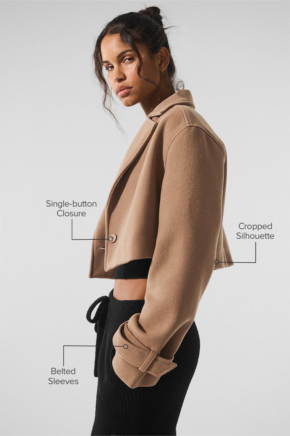 Alo Yoga Wool Cropped Metro Naisten Trenssi Toasted Almond | Suomi  5302-NYRSB